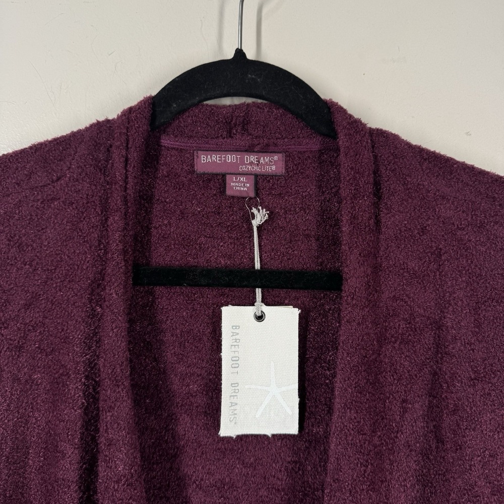 Barefoot Dreams New with Tags CozyChic Lite Island Wrap Burgundy Wine Sz L/XL - Picture 5 of 16